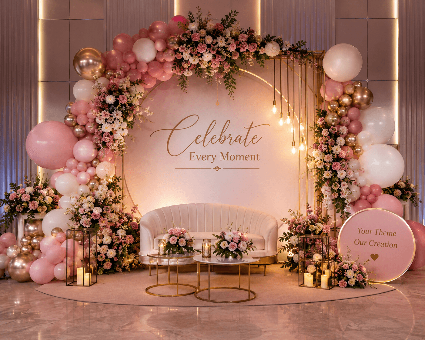 Floral & Balloon Decor styling detail