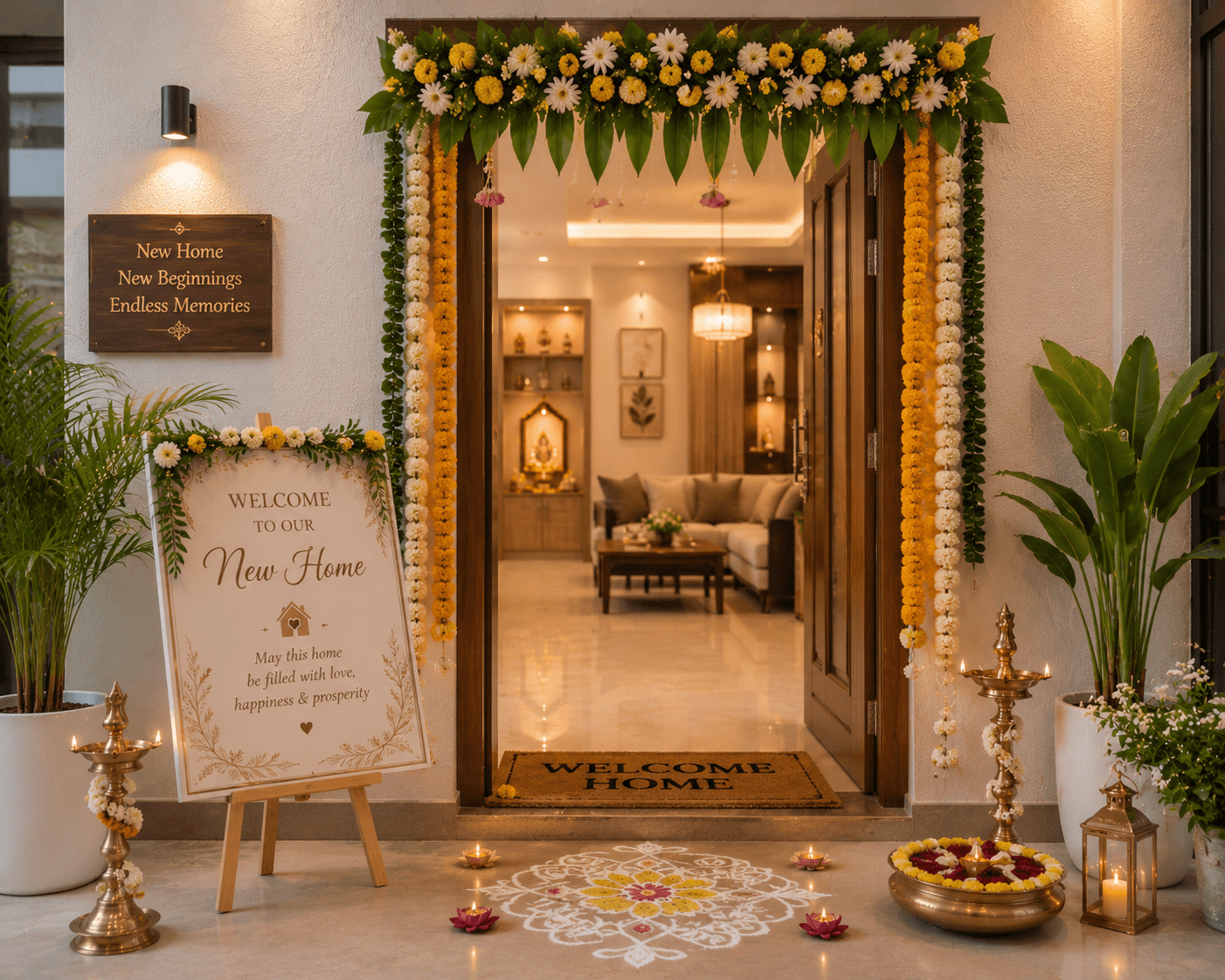 Traditional Indian housewarming decoration